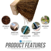 10" Bassine Broom with Screw Thread Bracket and Metal Handle